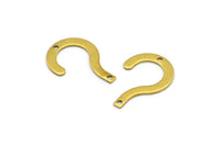 Pirinç Soru İşareti Tılsımı, 2 Delikli 24 Ham Pirinç Soru İşareti Tılsımı, Küpeler, Bulgular (24x16x0,80 mm) A1295