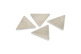 Silver Triangle Charm, 10 Silver Tone Triangle Charms With 3 Holes (22x25mm) Brs 3029 A0086 H0425