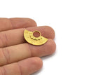 Semi Circle Pendant, 3 Raw Brass Semi Circle  Pendants (26x18mm) U141