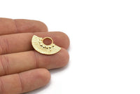 Semi Circle Pendant, 2 Gold Plated Brass Semi Circle  Pendants (26x18mm) U141 Q0363