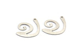 Gümüş Dalga Tılsımı, 1 Delikli 24 Antik Gümüş Kaplama Pirinç Dalga Tılsımı, Küpeler, Bulgular (18x15x0,60 mm) D961 H1146