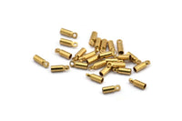 Brass Tassel End Caps, 100 Raw Brass End Cap, Cord Tips, Cord Ends (6x2mm) Cap 7 BS 2198