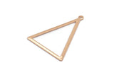 Rose Gold Blank Triangles, 6 Rose Gold Plated Brass Triangles with 1 Loop (39x30x1mm) BS 2351 Q0135