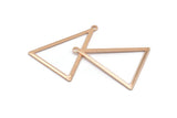 Rose Gold Blank Triangles, 6 Rose Gold Plated Brass Triangles with 1 Loop (39x30x1mm) BS 2351 Q0135