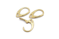 Gold Leverback Earring Findings, 12 Gold Plated Brass Leverback Earring Findings (18x11mm) Bs-1364