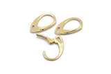 Gold Leverback Earring Findings, 12 Gold Plated Brass Leverback Earring Findings (18x11mm) Bs-1364