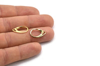 Gold Leverback Earring Findings, 12 Gold Plated Brass Leverback Earring Findings (18x11mm) Bs-1364