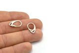 Silver Leverback Earring Findings, 12 Antique Silver Plated Brass Leverback Earring Findings (18x11mm) Bs-1364 H0765