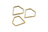 Super Hero Ring, 50 Raw Brass Textured Diamond Findings (15mm) A0575
