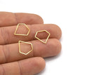 Super Hero Ring, 50 Raw Brass Textured Diamond Findings (15mm) A0575