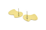 Earring Studs, 8 Raw Brass - Irregular Shaped Stud Earrings - Brass Earrings - Earrings (18x12x0.80mm) A2860