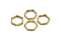 Brass Hexagon Charm, 50 Raw Brass Hexagon Ring Charms (12x0.8x2mm) Bs 1178