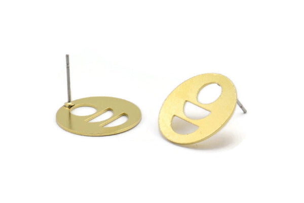 Pirinç Yuvarlak Küpe, 8 Ham Pirinç Ay Küpe (18x0,60 mm) A2931