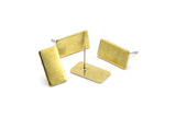 Brass Rectangle Earring, 10 Raw Brass Rectangle Stud Earrings (15x8x0.80mm) A0843 A1326