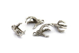 Dragon Claw Pendant, 4 Antique Silver Plated Brass Dragon Claw Charms, Necklace Pendants (16x12mm) N0367 H0067