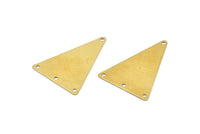 Pirinç Üçgen Charm, 4 Delikli 24 Ham Pirinç Üçgen Damgalama Boşluğu, Küpeler, Bulgular (35x25mm) A1157