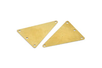 Pirinç Üçgen Charm, 4 Delikli 24 Ham Pirinç Üçgen Damgalama Boşluğu, Küpeler, Bulgular (35x25mm) A1157