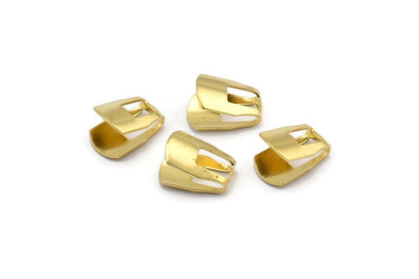 Snake Chain End, 30 Raw Brass 6mm End Caps For Soldering To Snake Chain Ends (b0058)