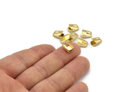 Snake Chain End, 30 Raw Brass 6mm End Caps For Soldering To Snake Chain Ends (b0058)
