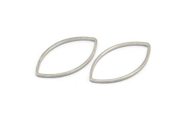 Silver Marquise Ring , 25 Silver Tone Marquise Ring, Connector, Charms (14x25x0.9mm) D0064 H0236