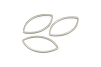 Silver Marquise Ring , 25 Silver Tone Marquise Ring, Connector, Charms (14x25x0.9mm) D0064 H0236