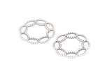 Silver Bohemian Connector Ring, 24 Antique Silver Plated Brass Connector Rings (21mm) A0667 H0750