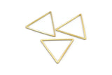 Gold Triangle Charm, 12 Gold Tone Brass Open Triangle Ring Charms (32x1mm) D1456