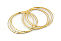 50mm Circle Connector, 12 Gold Tone Brass Circle Connectors (50x1x1mm) D1650