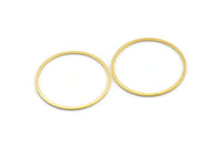30mm Circle Connector, 24 Gold Tone Brass Circle Connectors (30x1mm) D1433