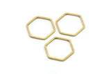 Hexagon Ring Charm, 50 Raw Brass Hexagon Connectors (16x0.80mm) Bs-1165
