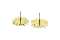 Earring Studs, 10 Raw Brass - Irregular Shaped Stud Earrings - Brass Earrings - Earrings (14x13x0.60mm) A2938