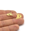 Brass Butterfly Earring, 10 Raw Brass Butterfly Shaped Stud Earrings (14x13x0.60mm) A2934