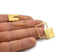 Earring Studs, 2 Gold Plated Brass - Geometric Earrings - Gold Earrings - Earrings (35x26mm) SY0349