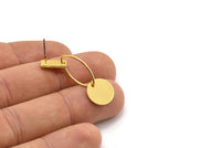 Earring Studs, 2 Gold Plated Brass - Geometric Earrings - Gold Earrings - Earrings (40mm) SY0331