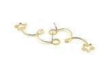 Gold Earring Wires, 4 Gold Plated Brass Wire Earring Studs, Wire Star (50mm) SY0322