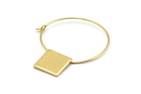 30mm Earring Hoops, 2 Gold Plated Brass Earring Wires (30x0.70mm) SY0336