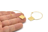 30mm Earring Hoops, 2 Gold Plated Brass Earring Wires (30x0.70mm) SY0336