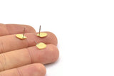 Brass Leaf Earring, 12 Raw Brass Tiny Leaf Shaped Stud Earrings (10x6x0.80mm) M03330 A2879