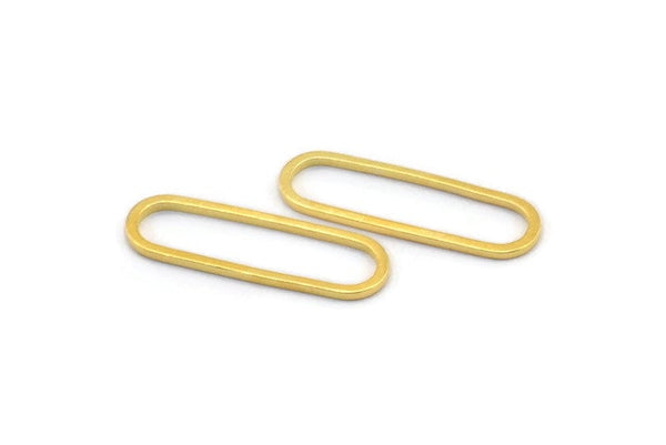 Gold Oval Connector, 50 Gold Tone Brass Oval Connectors (20x6x0.80mm) D1444