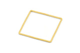 Gold Square Charm, 25 Gold Tone Brass Square Connectors, Charms, Findings (30x1mm) D1512