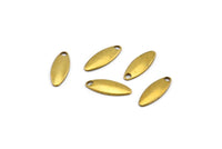 Raw Brass Charm, 50 Raw Brass Charms (10x4mm) Brs 302 A0154
