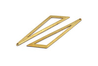 Open Triangle Charm, 4 Raw Brass Triangle Charms with 1 Hole (59x47x18x0.80mm) Bs 1291