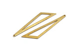 Open Triangle Charm, 4 Raw Brass Triangle Charms with 1 Hole (59x47x18x0.80mm) Bs 1291