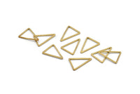 Brass Triangle Charm, 50 Raw Brass Triangles Charm, Connectors, Blanks (16x12x0.8mm) BS 2182