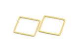 Gold Square Charm, 24 Gold Tone Brass Square Connectors, Charms, Findings (20mm) D1514