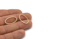 Gold Oval Connector, 24 Gold Tone Brass Oval Connectors (24x14x1mm) D1588