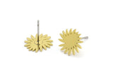 Earring Studs, 10 Raw Brass - Irregular Shaped Stud Earrings - Brass Earrings - Earrings (12x11x0.60mm) A2951
