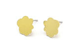 Earring Studs, 12 Raw Brass - Cloud Shaped Stud Earrings - Brass Earrings - Earrings (10x0.60mm) A2950