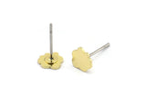 Earring Studs, 12 Raw Brass - Cloud Shaped Stud Earrings - Brass Earrings - Earrings (6x0.60mm) A2959