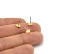 Earring Studs, 12 Raw Brass - Cloud Shaped Stud Earrings - Brass Earrings - Earrings (6x0.60mm) A2959